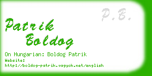 patrik boldog business card